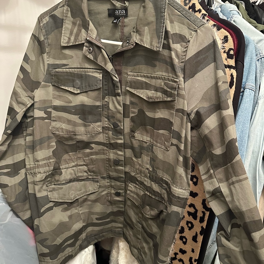 a.n.a Olive Camouflage Jacket